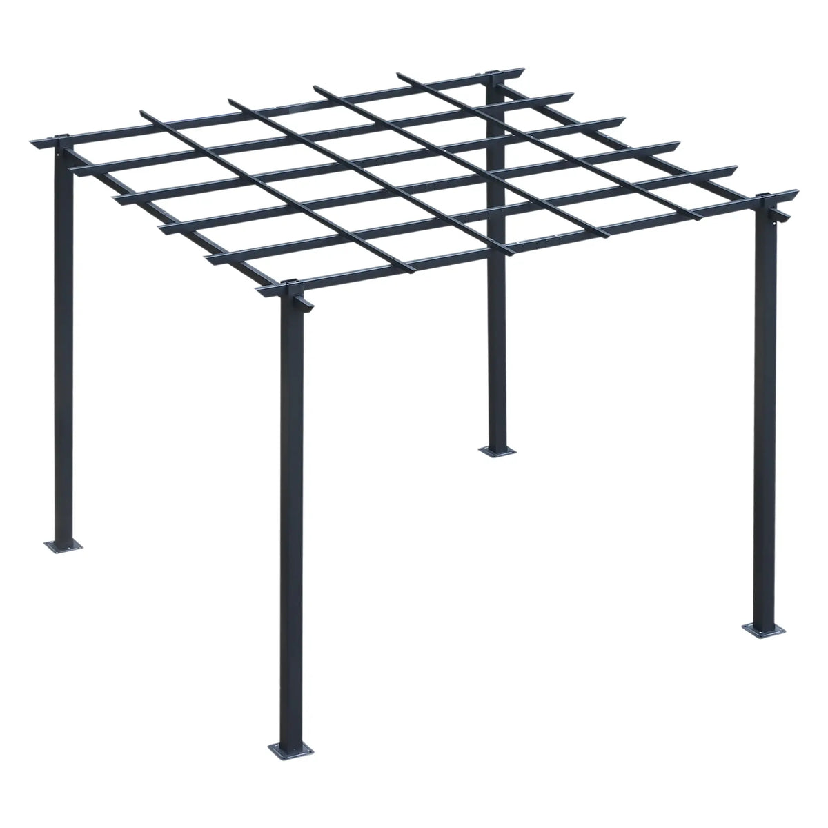 3m x 3m Metal Pergola Garden Gazebo – Outdoor Grape Trellis for Climbing Plants, Decorative Arbour Sun Shelter Frame