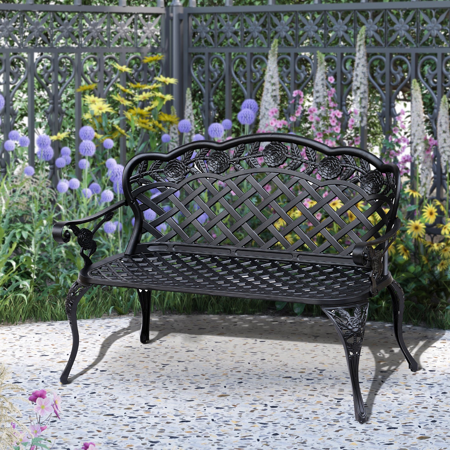 Capri Garden Bench, Cast Aluminium