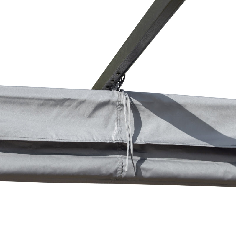3m x 3m Metal Patio Gazebo – Grey Canopy Roof Outdoor Shelter