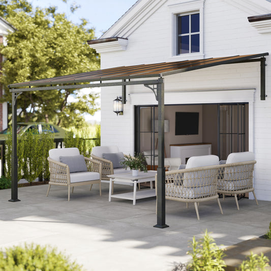 3.4 x 3 m Metal Lean-to Pergola