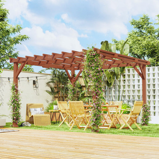 3.3 x 3.3 m Wooden Pergola Kit – Grape Trellis for Climbing Vines & Flowers