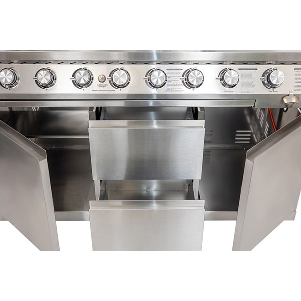 Whistler Grills Malmesbury Outdoor Kitchen Front View Opened Drawers