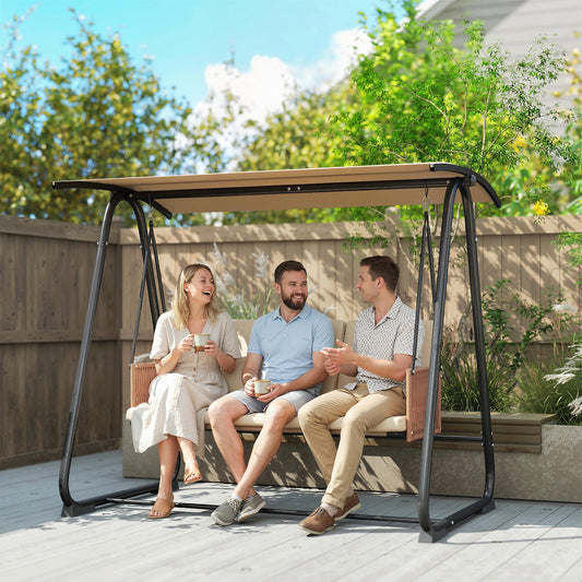 Sorrento 3 Seater Swing Chair with Adjustable Canopy