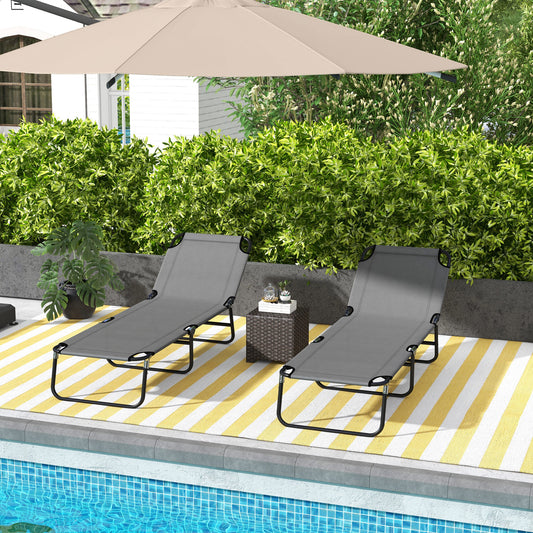 Capri Garden Sun Lounger, with Five-Position Back - Grey