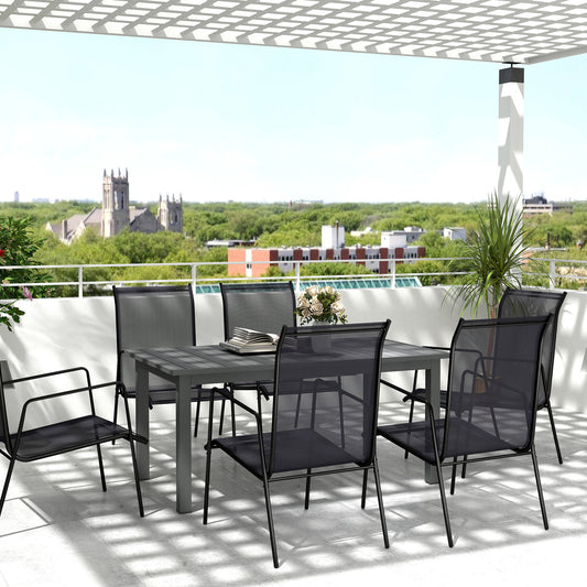 Mediterraneo Aluminium Extending Garden Table with Slatted Top for 6-8 Person, 160/220 x 90 x 73 cm, Grey
