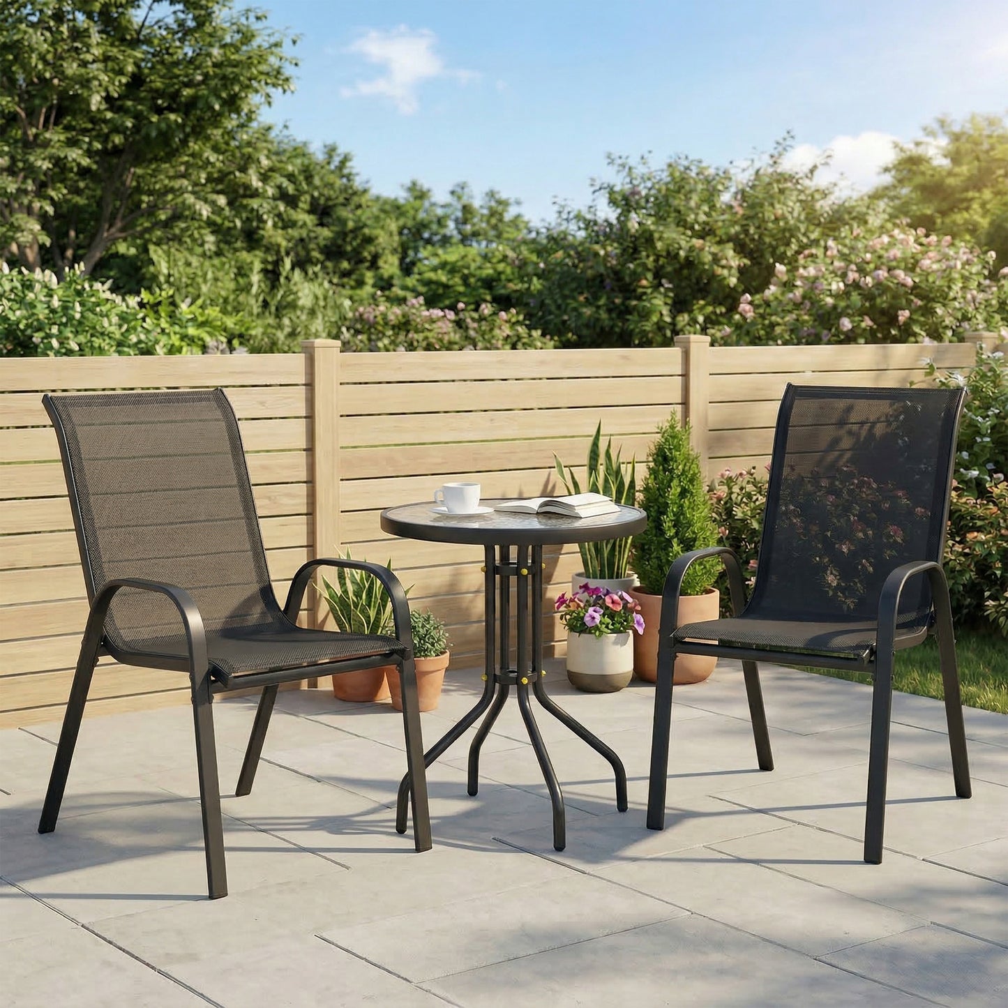 Sorrento Three-Piece Garden Set - Black