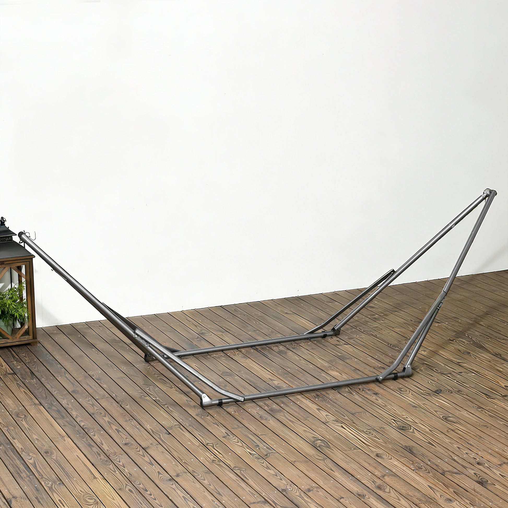Outsunny Foldable Hammock Stand, Portable Hammock with Metal Frame, 2 in 1 Hammock Net Stand, Clothes Drying Rack, Load Capacity 120kg, for Patio, Garden, Yard, Black