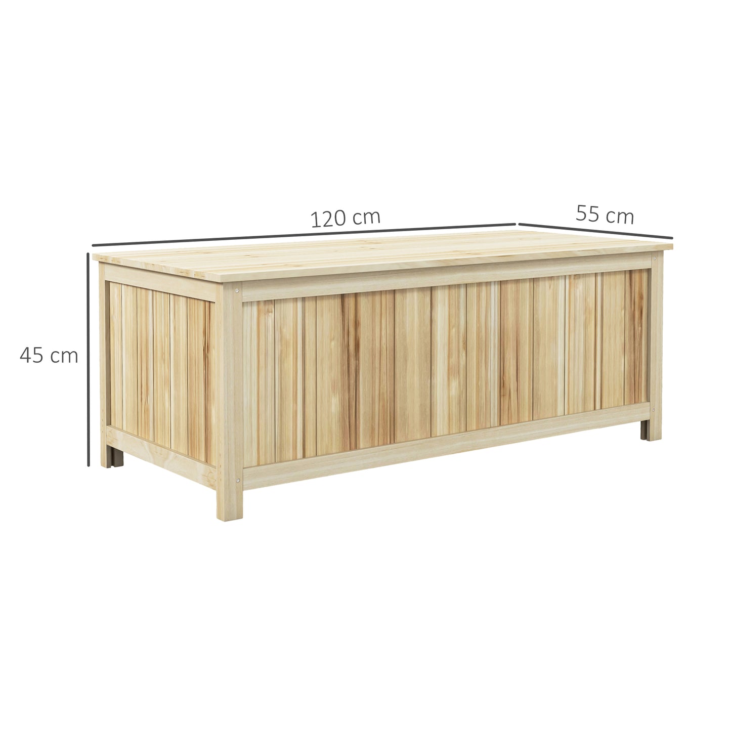 Outsunny - 172L Wooden Garden Storage Box, Natural Wood Finish