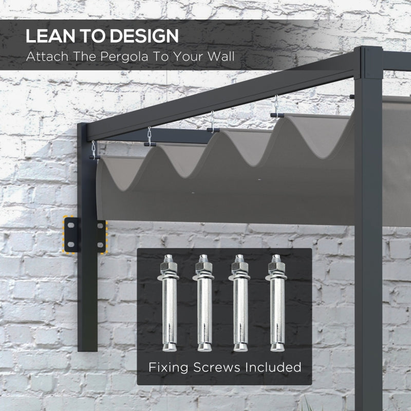 3m x 4m Lean – To Metal Pergola – Wall Mounted Garden Cover