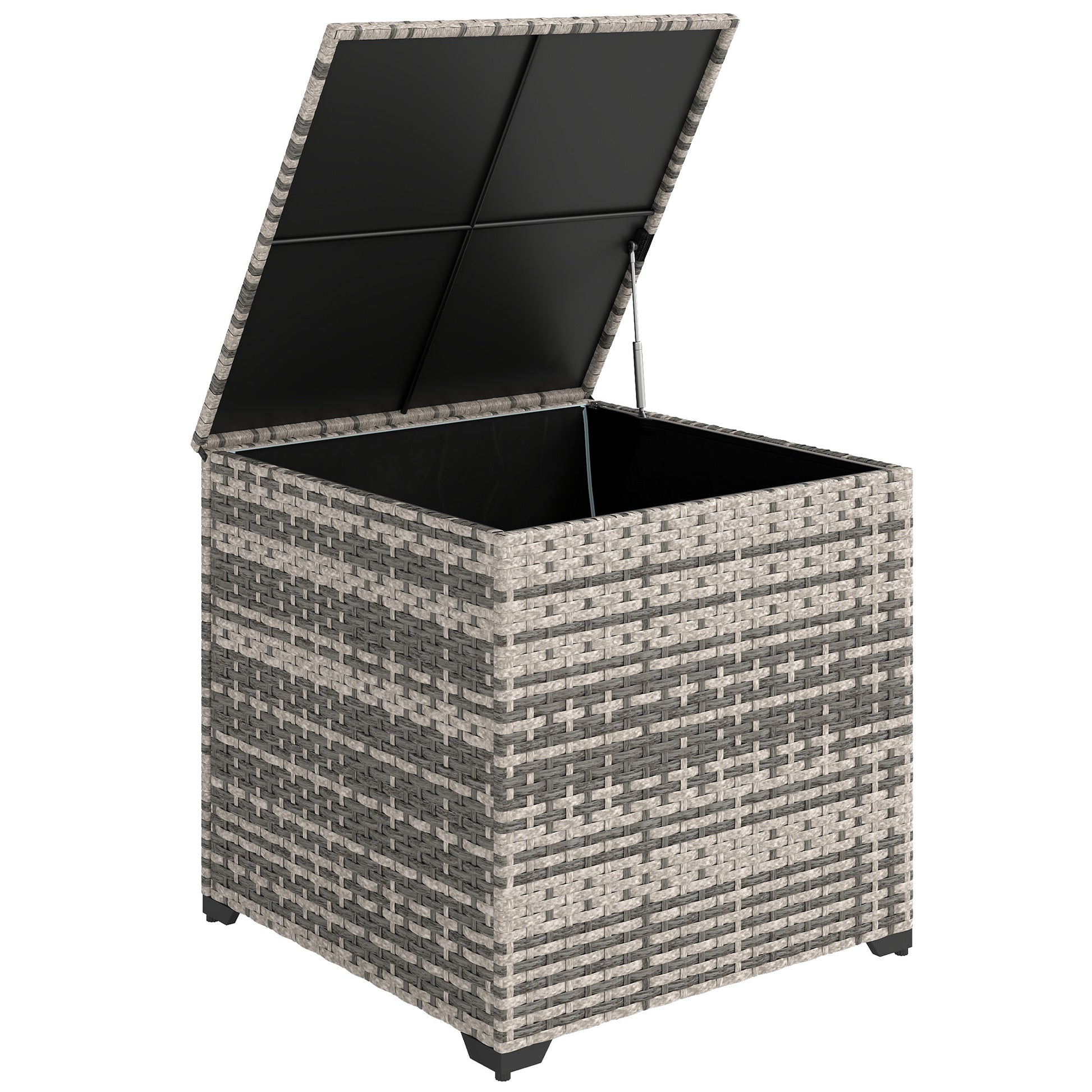 Outsunny - 253L Rattan Garden Storage Box, Mixed-Grey