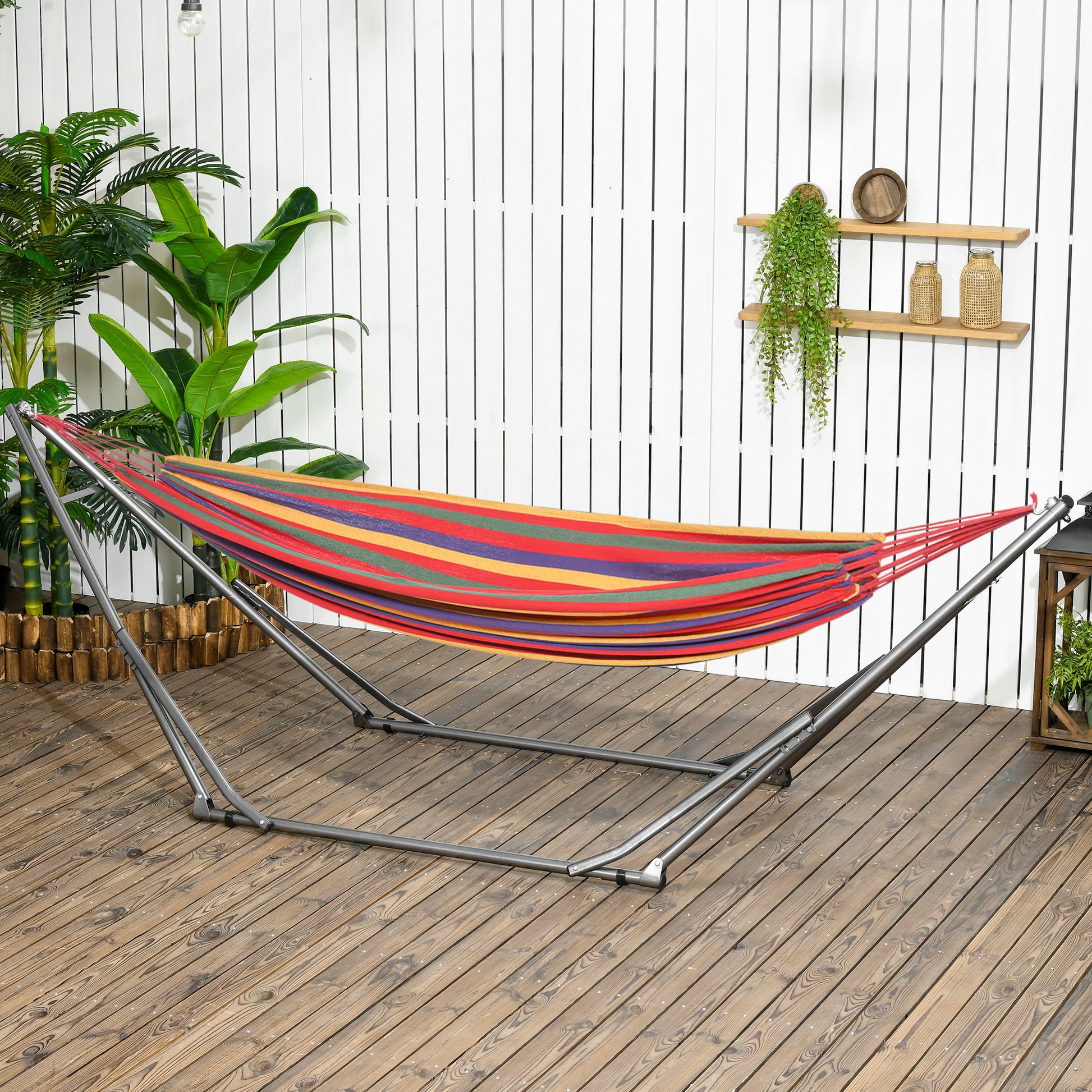 Sorrento Foldable Hammock Stand, Portable Hammock with Metal Frame, 2 in 1 Hammock Net Stand, Clothes Drying Rack