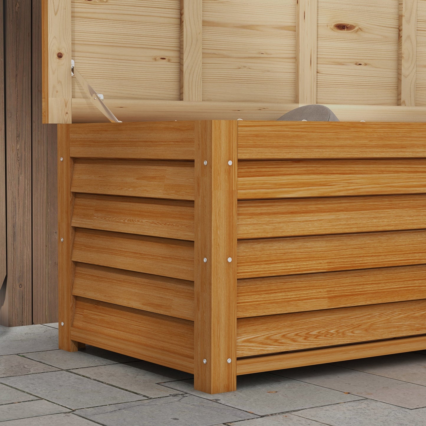 Outsunny - 292L Wooden Garden Storage Box, Brown
