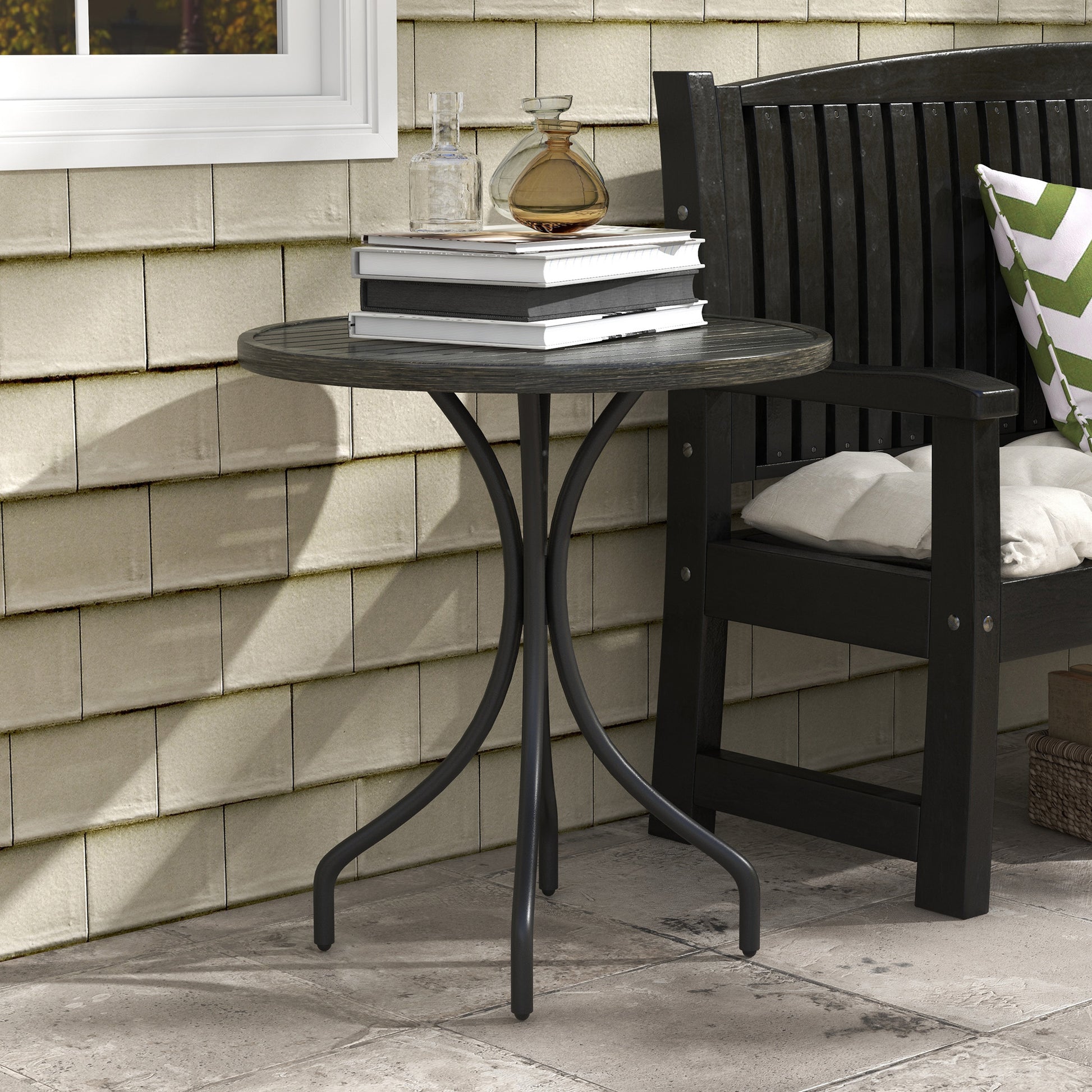 Tivoli Φ66cm Galvanised Steel Garden Table - Grey
