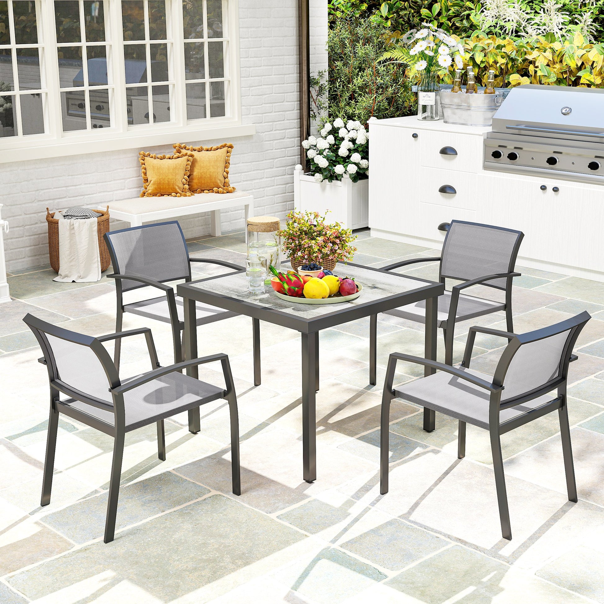 Ibiza Five-Piece Garden Dining Set - Grey