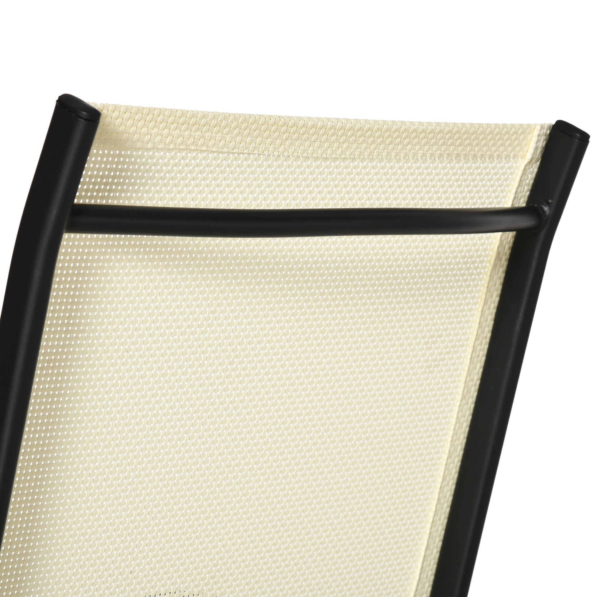 Outsunny Set of Four Folding Garden Chairs - Beige
