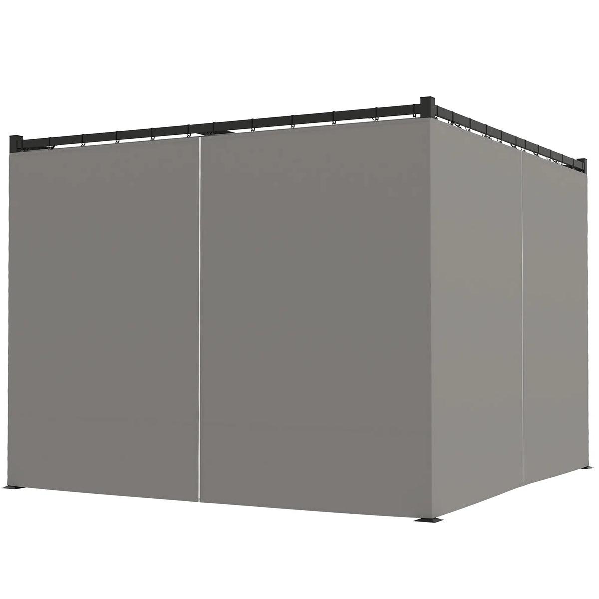 Light Grey 3m x 3m Retractable Roof Pergola Canopy – Outdoor Patio Shelter with Curtains, Metal Frame & Secure Fixing Kit