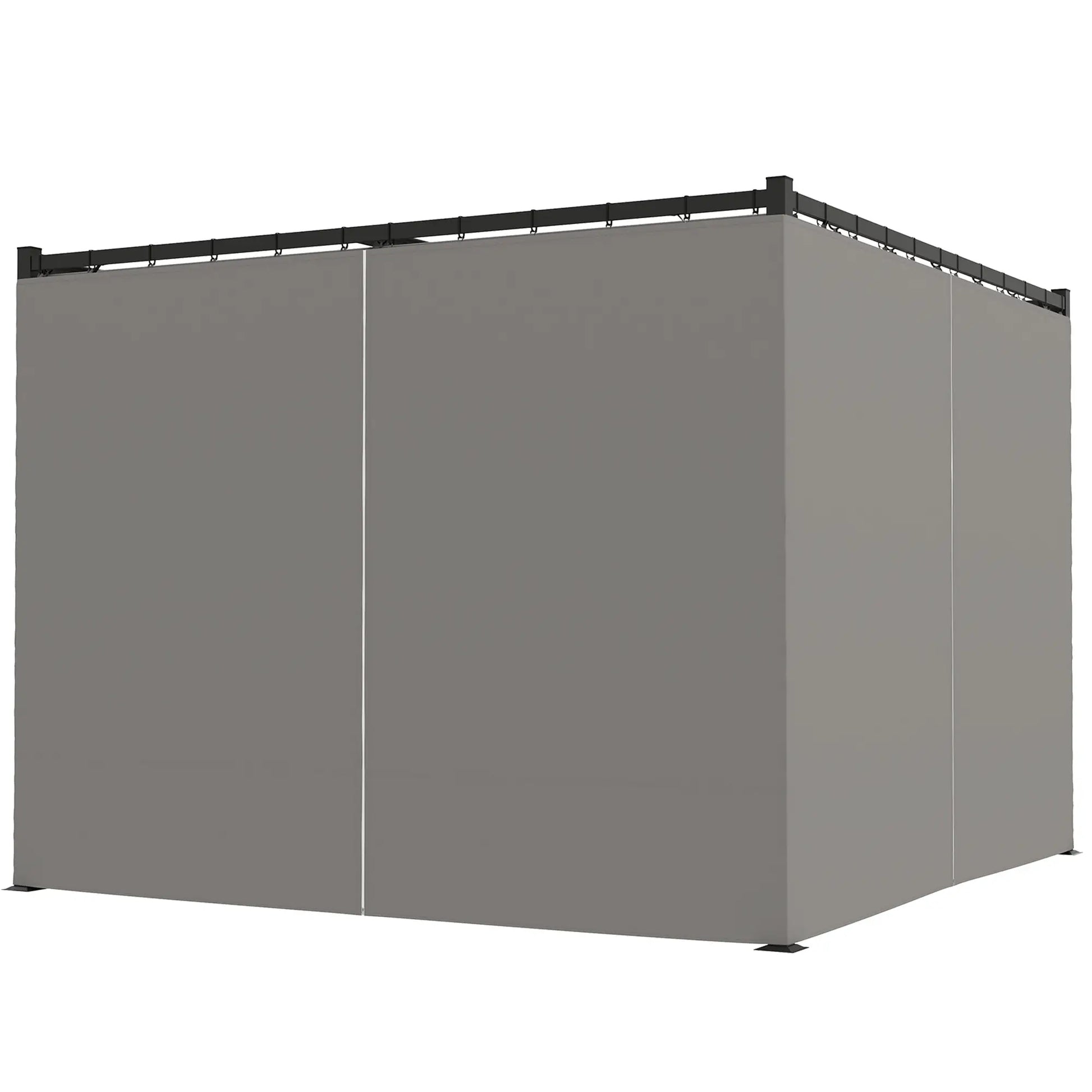 Light Grey 3m x 3m Retractable Roof Pergola Canopy – Outdoor Patio Shelter with Curtains, Metal Frame & Secure Fixing Kit