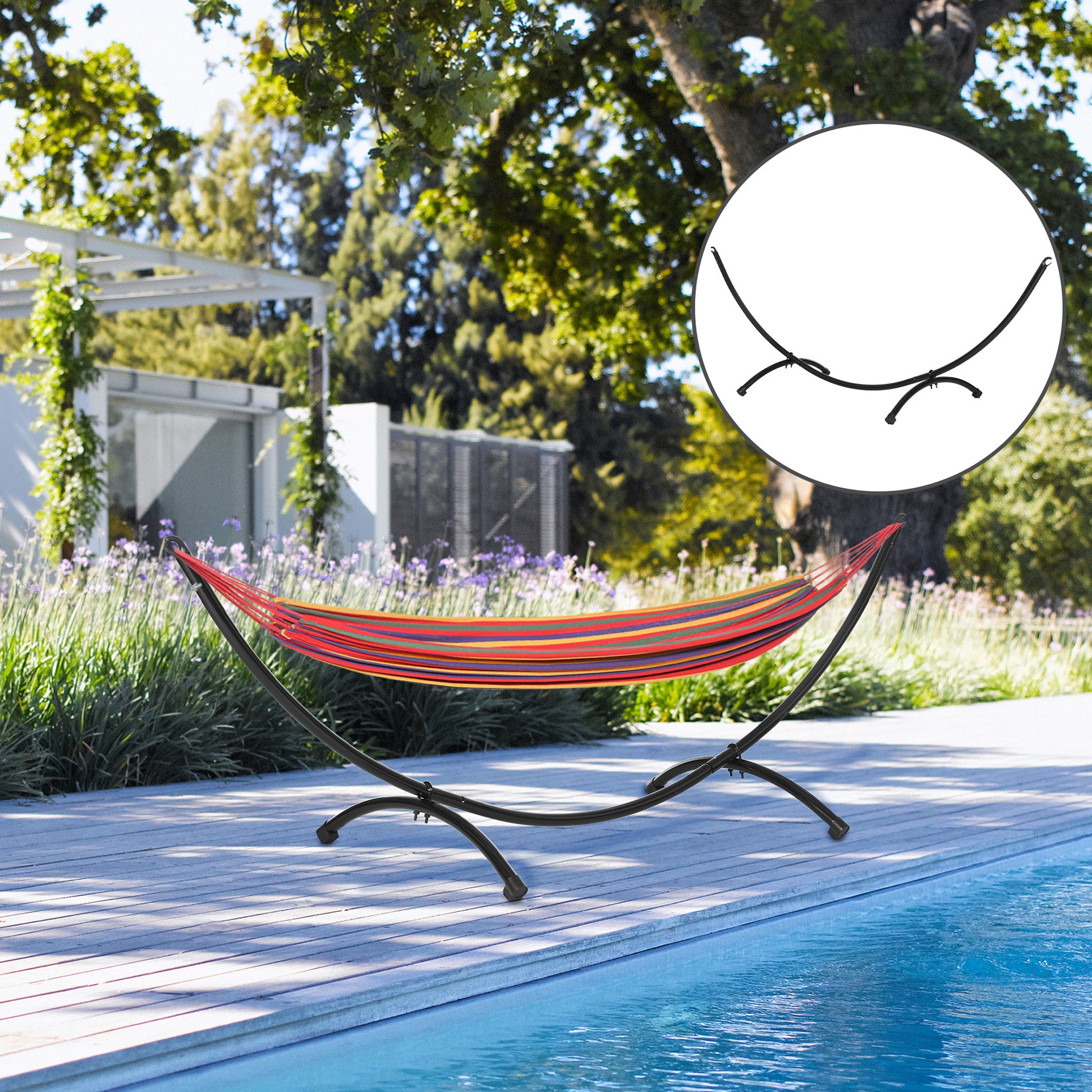 3(m) Universal Hammock Stand Metal Frame Garden Camping Picnic Outdoor Patio Replacement – Stand Only