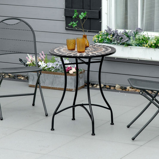 Ibiza Φ60cm Mosaic Garden Table - Black