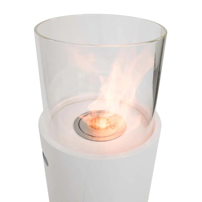 Freestanding Bioethanol Fireplace in White - image 4