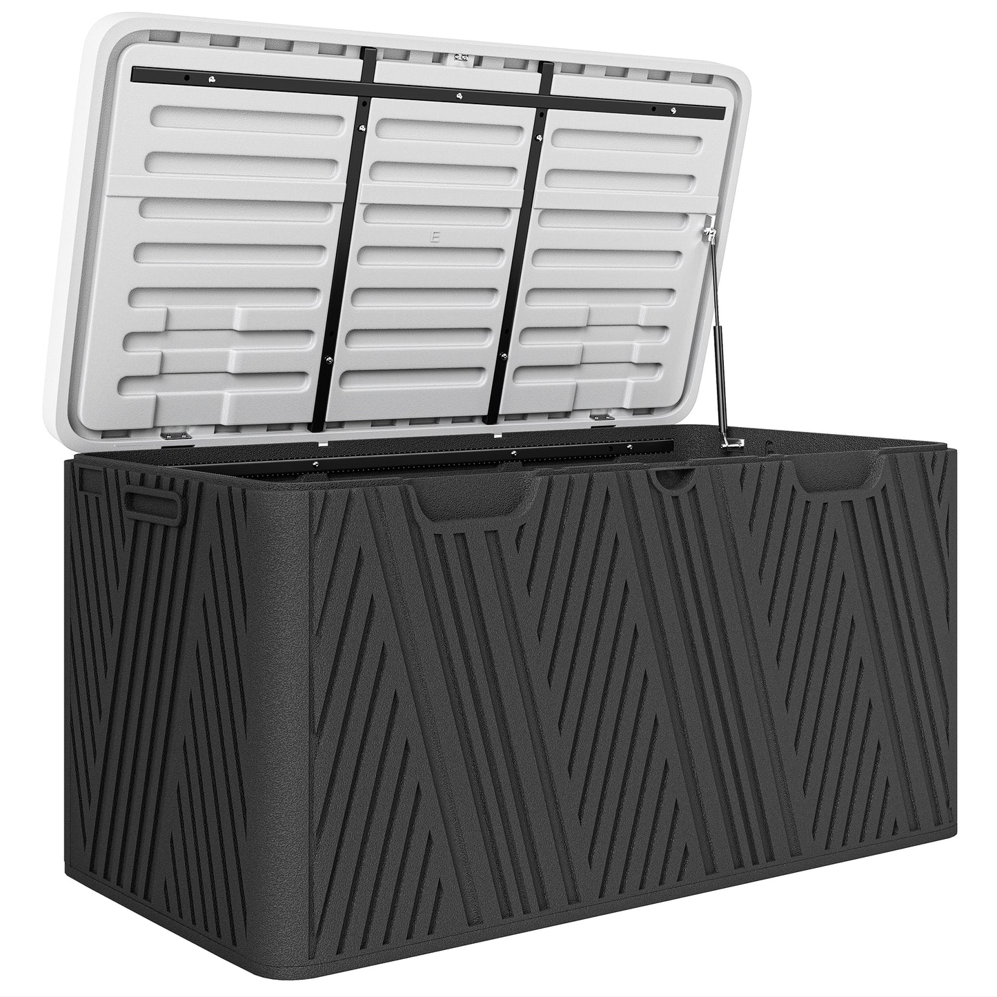 Outsunny - 380L Plastic Garden Storage Box, Lockable, Black, Grey