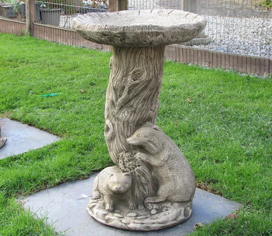 Borderstone Twin Badger Stone Bird Bath