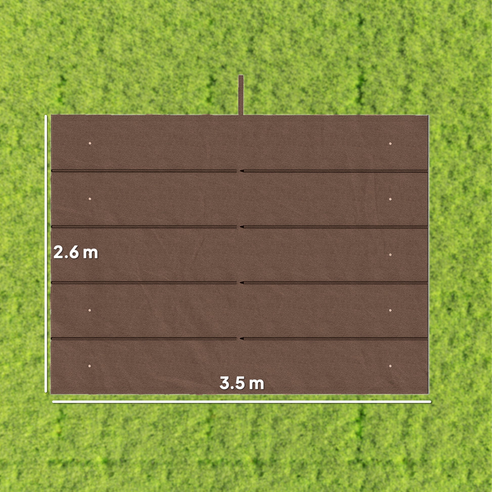 Outsunny Retractable Pergola Cover, 3.5 x 2.6 m Replacement Canopy Fabric for 4 x 3 m Frame, Roof Top Only, Brown