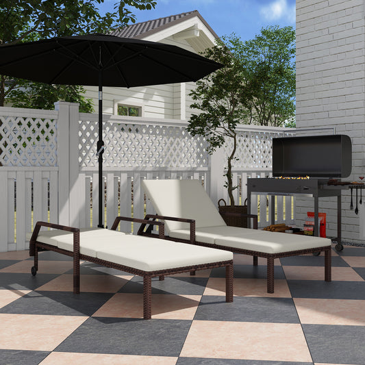 Marbella Outdoor PE Rattan Sun Lounger Set of 2