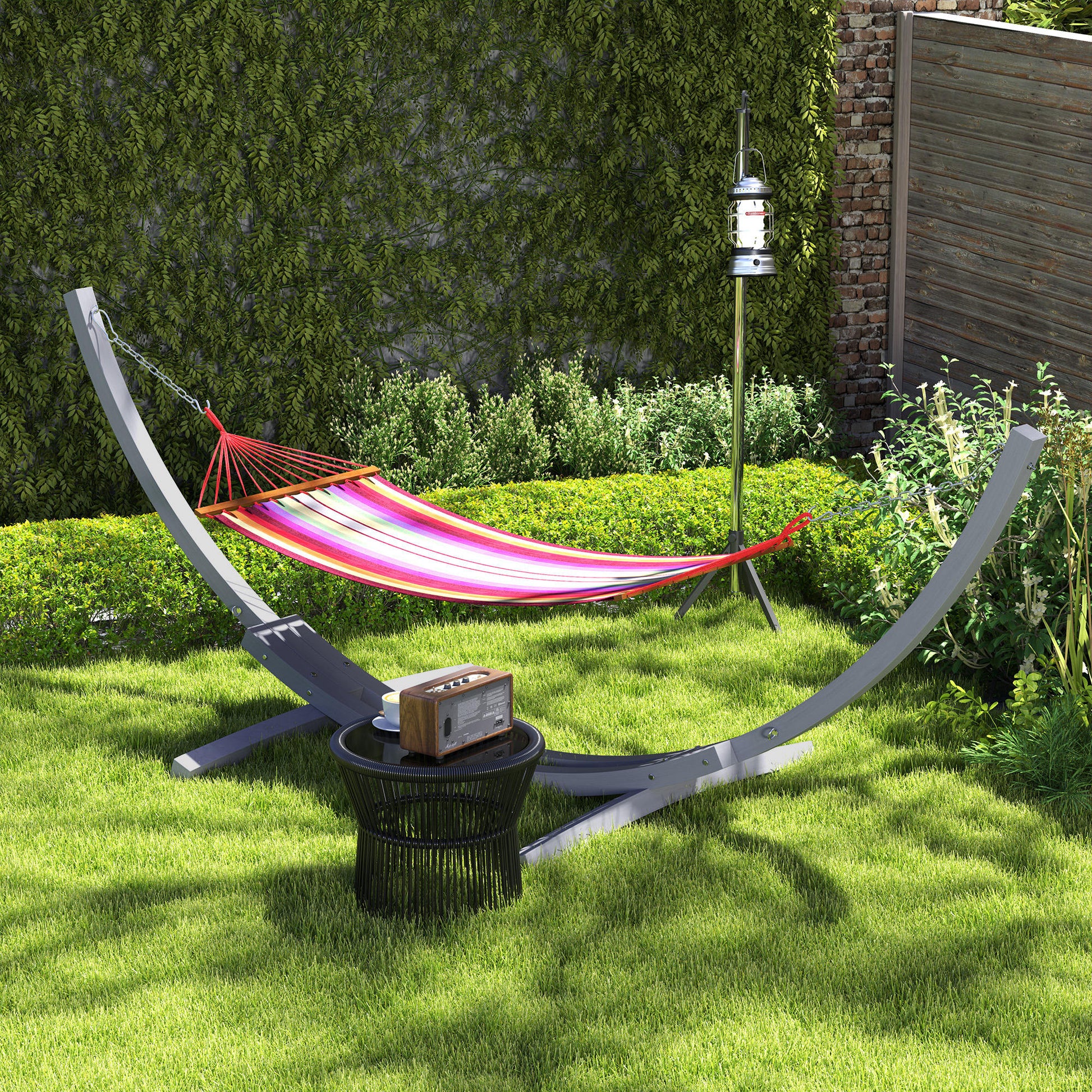 Tivoli 3.25m Wooden Hammock Stand Universal Fit Garden Picnic Camp Accessories, Grey