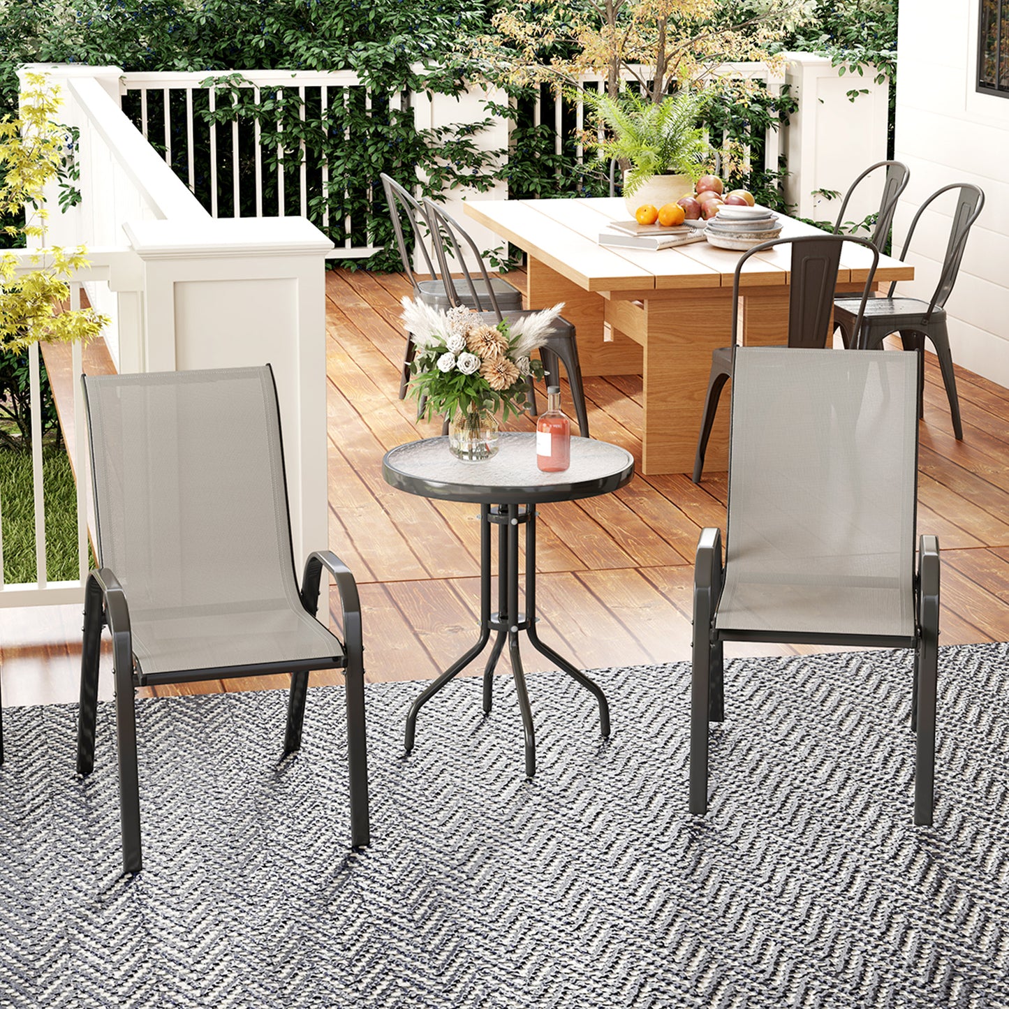 Santorini Three-Piece Garden Set - Light Grey