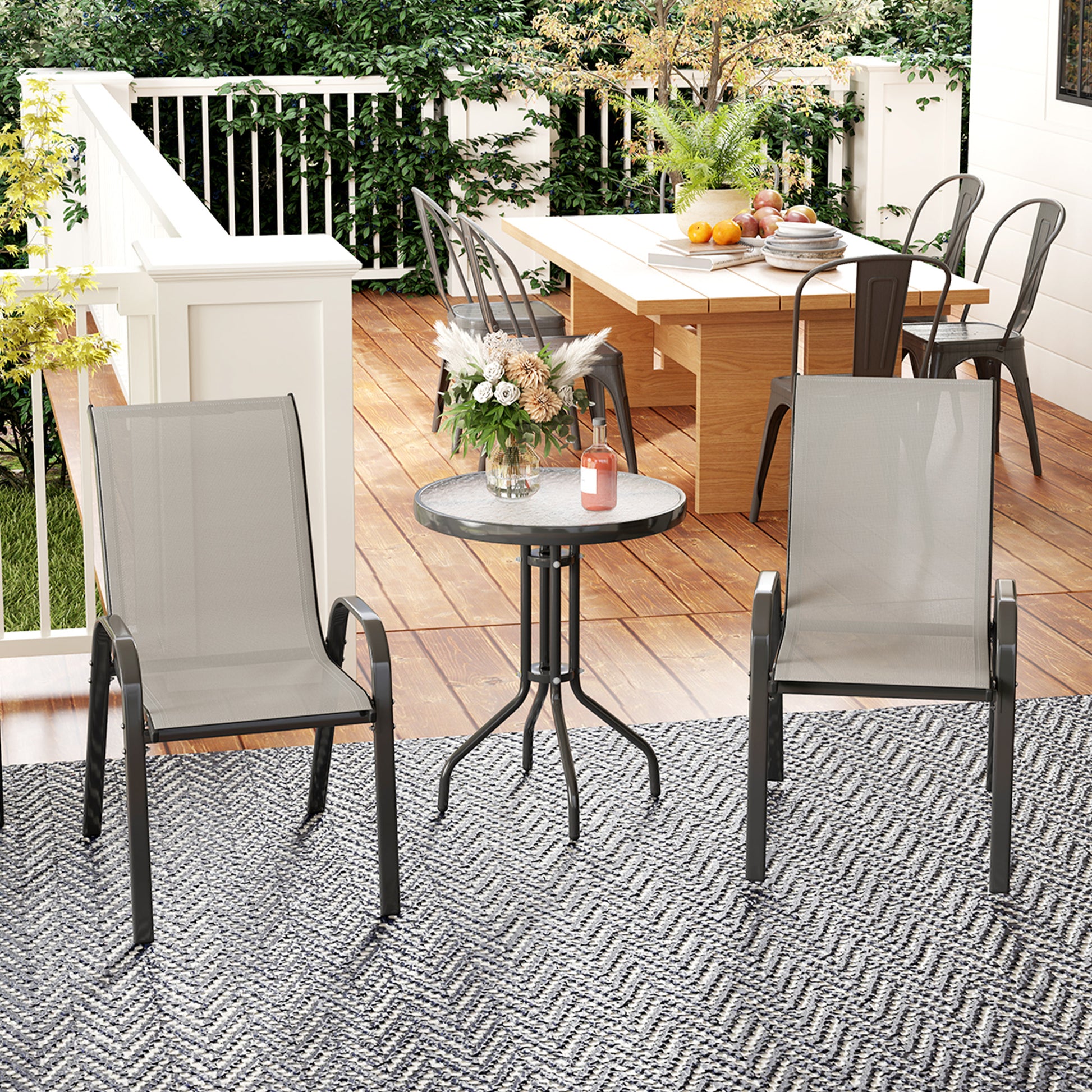 Santorini Three-Piece Garden Set - Light Grey