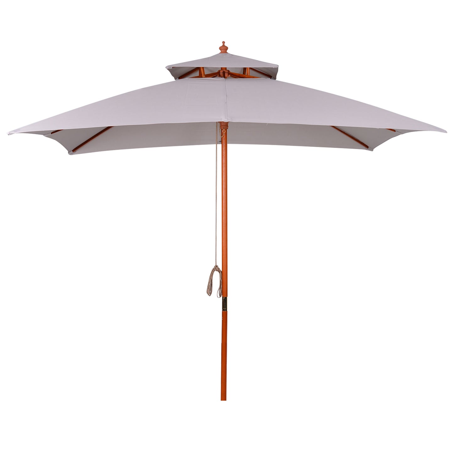 Outsunny 3 x 3m Garden Parasol with Double-Tier Canopy, Large UV Resistant Patio Umbrella for Sun Shade, Garden Dining & Outdoor Seating, Grey