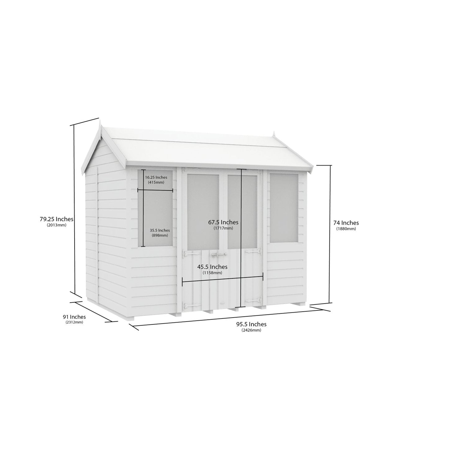 8 x 8 Apex Summer House - view 2