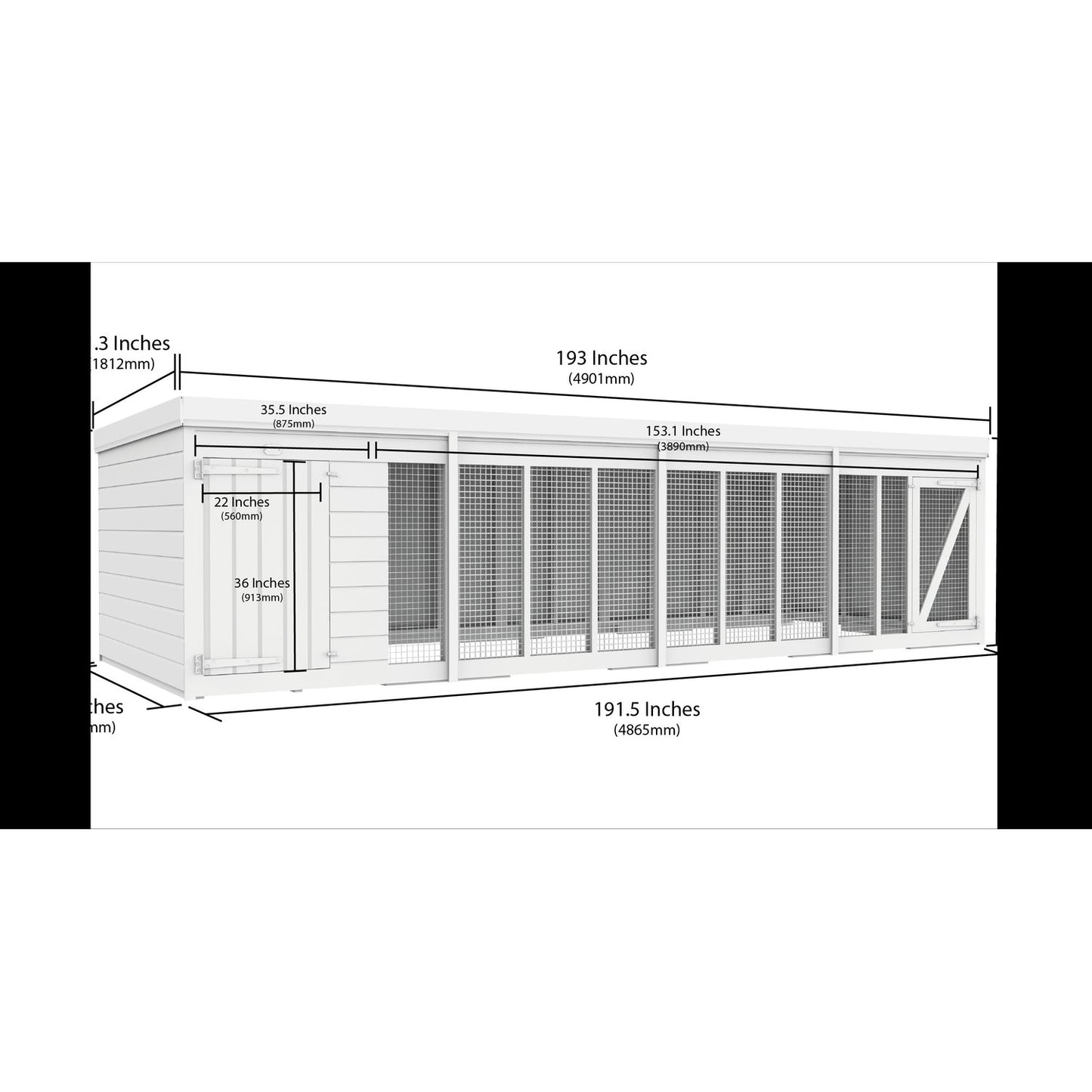 16 x 6 Dog Kennel And Run - view 4
