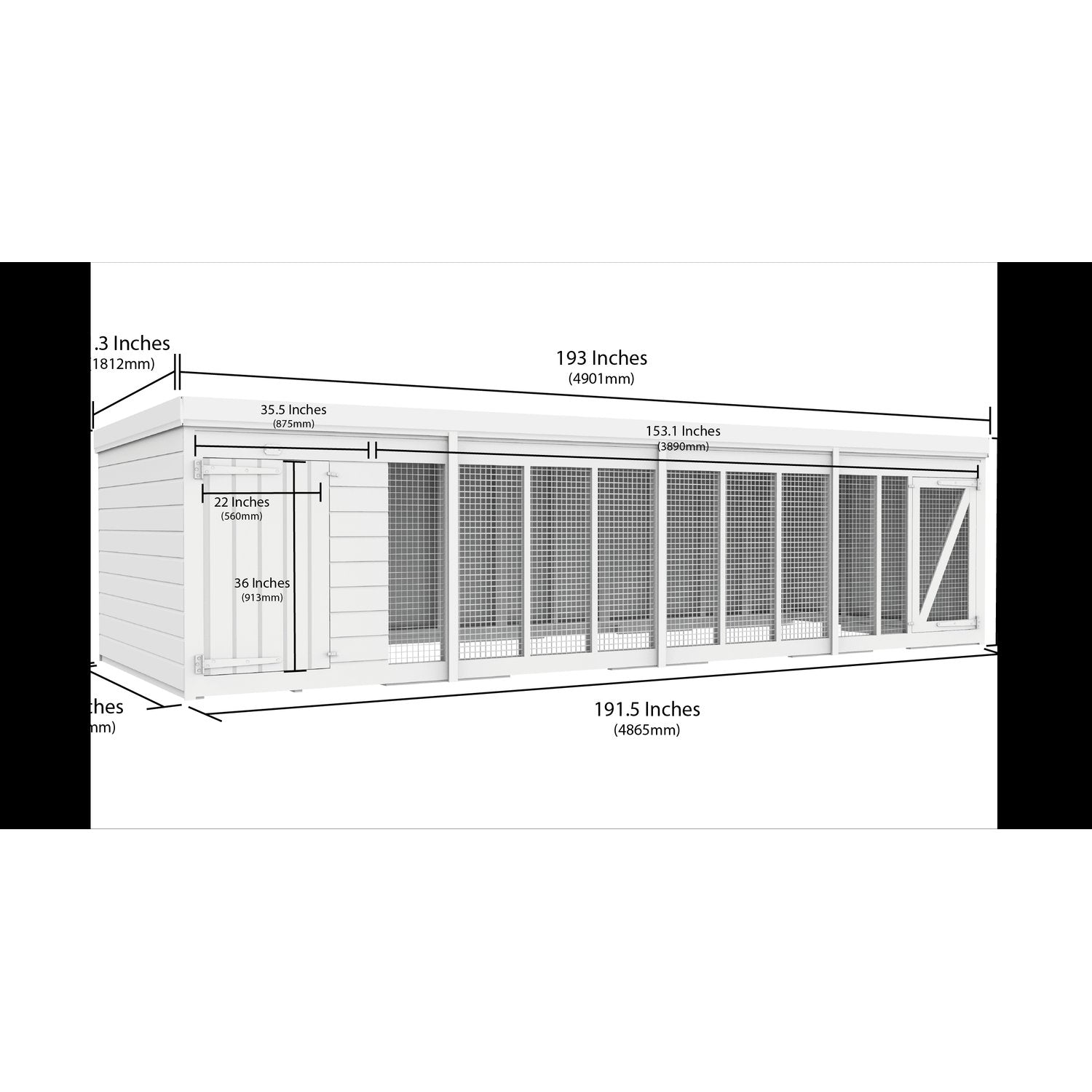 16 x 6 Dog Kennel And Run - view 4