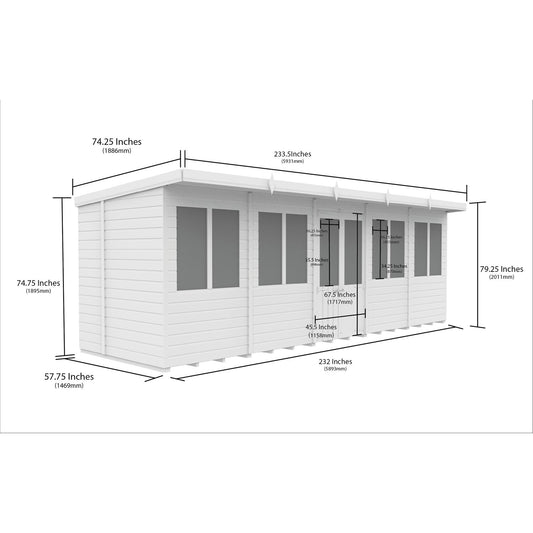 20 x 5 Pent Summer House - view 3