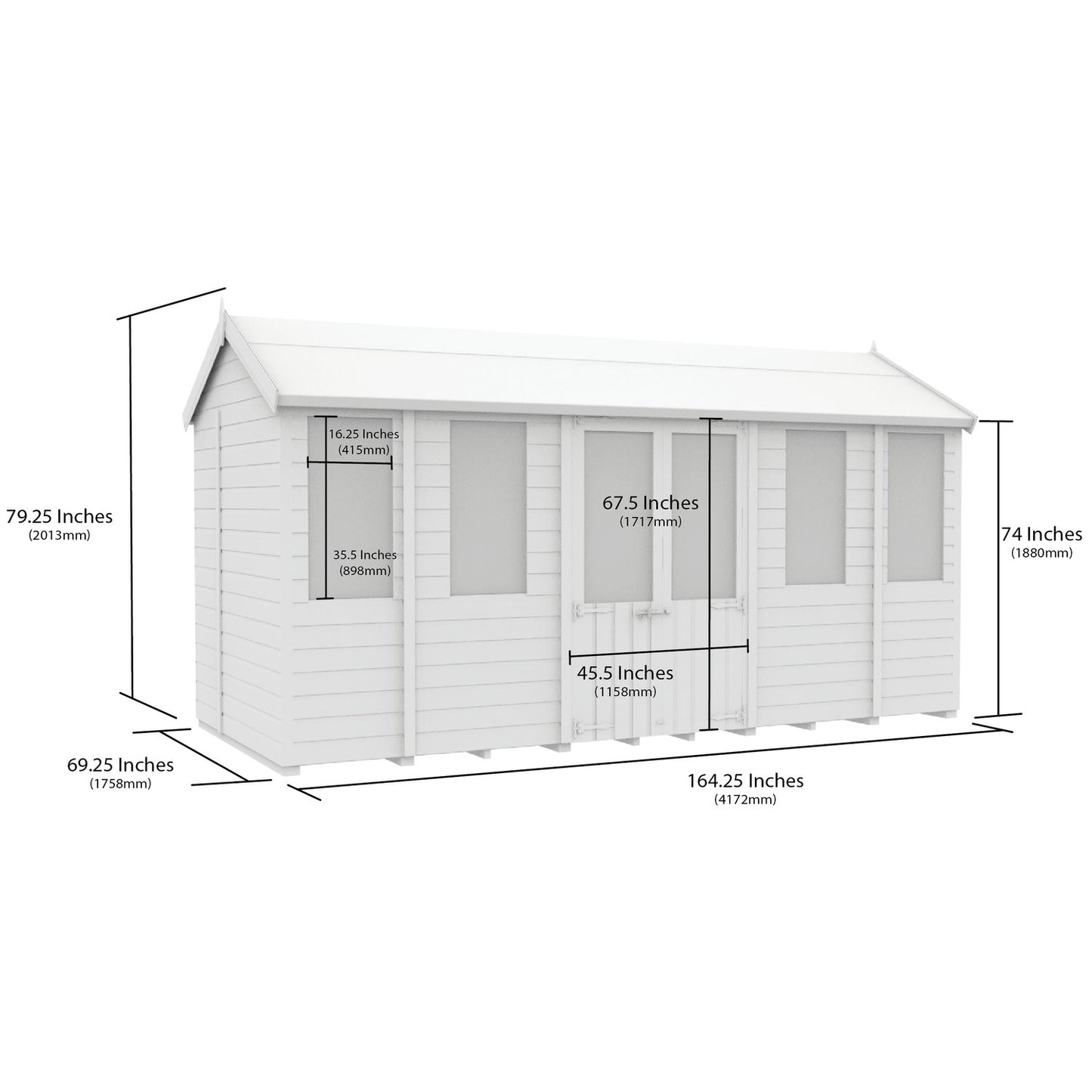 14 x 6 Apex Summer House - view 5