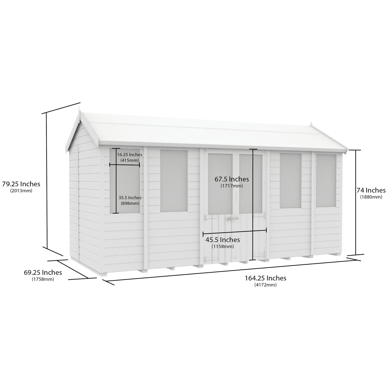14 x 6 Apex Summer House - view 5