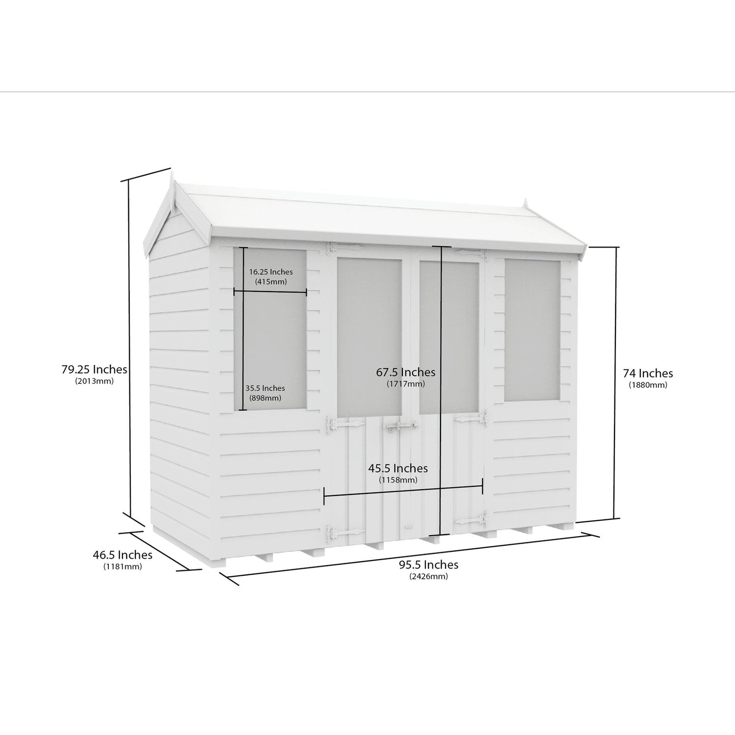 8 x 4 Apex Summer House - view 4