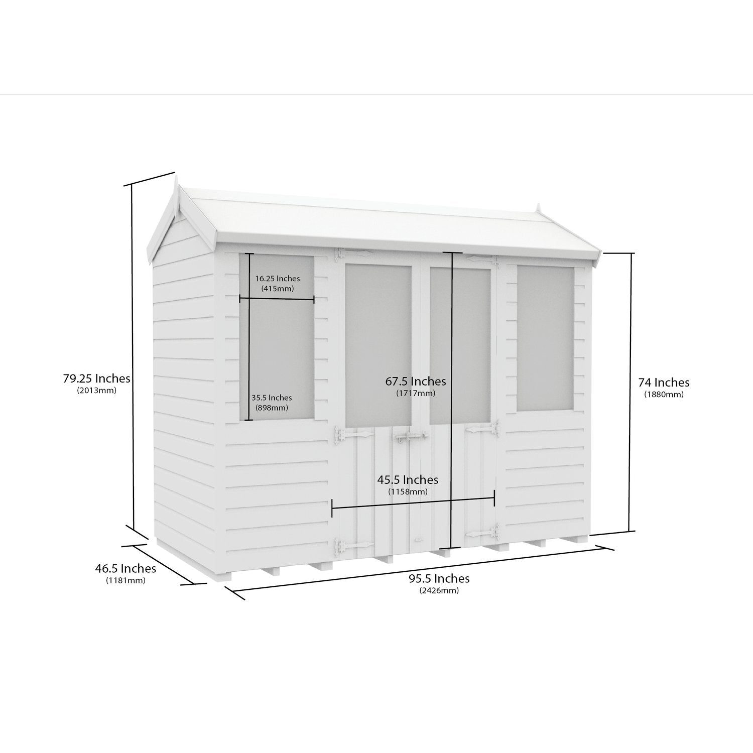 8 x 4 Apex Summer House - view 4