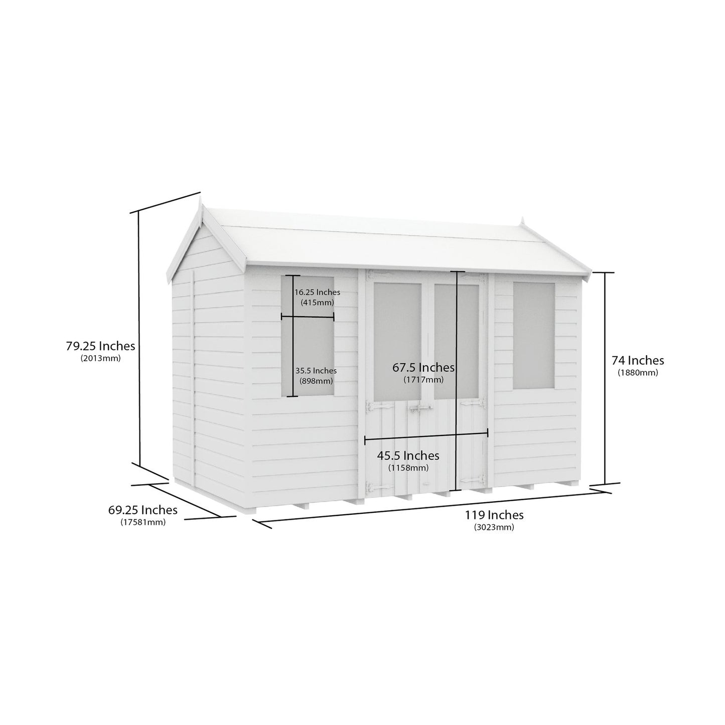 10 x 6 Apex Summerhouse - UK Made Timber Garden Building