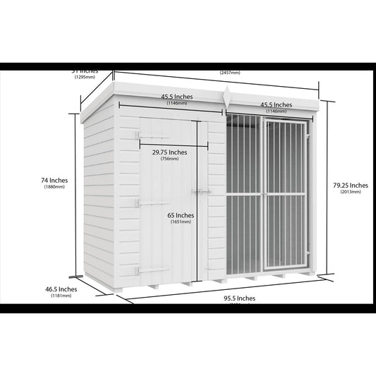 8 x 4 Dog Kennel And Run (Full Height With Bars) - view 3