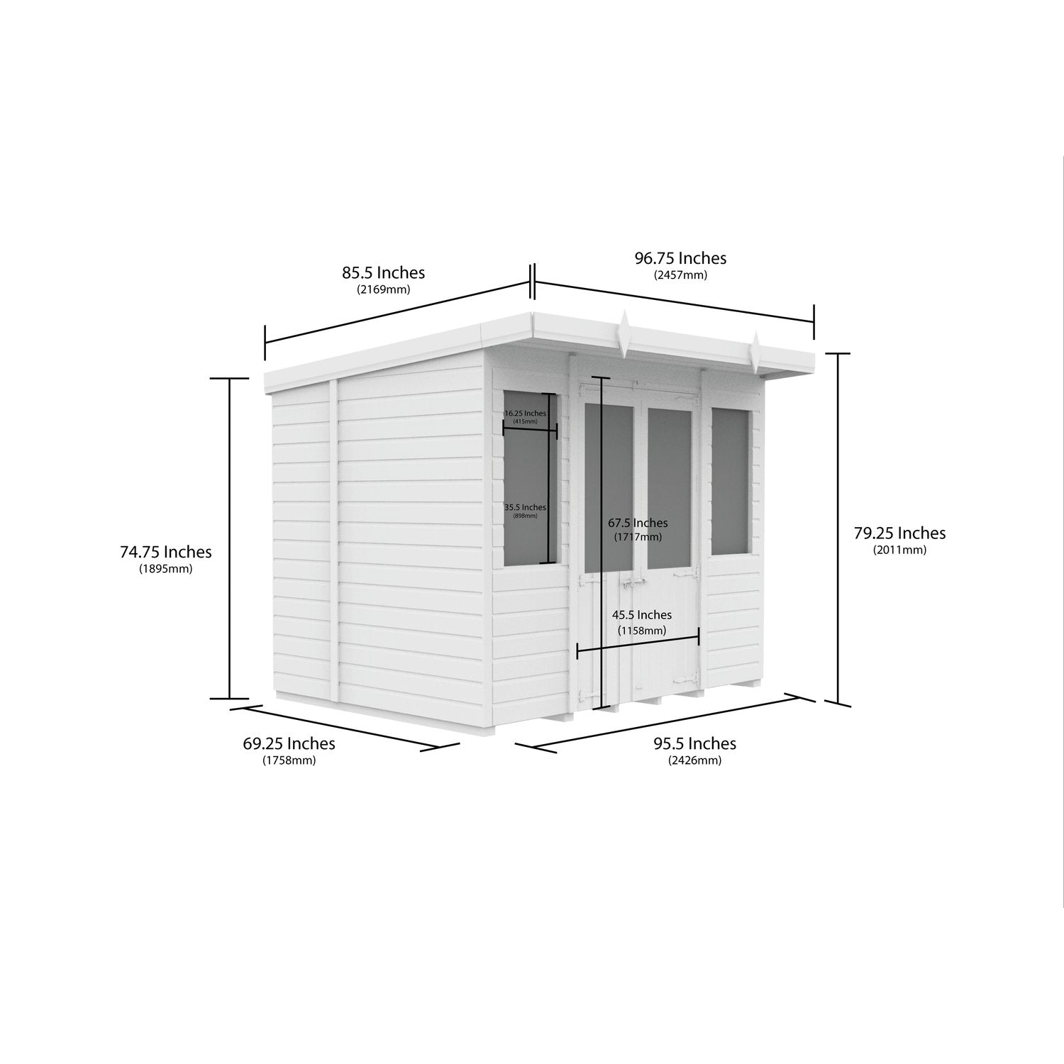 8 x 6 Pent Summer House - view 5