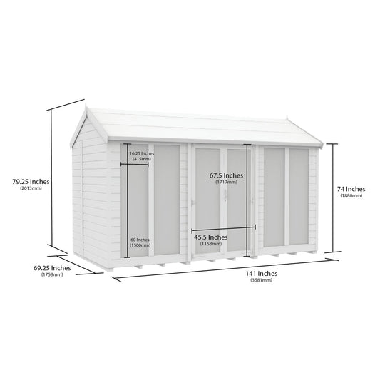12 x 6 Apex Summer House (Full Height Window) - view 4