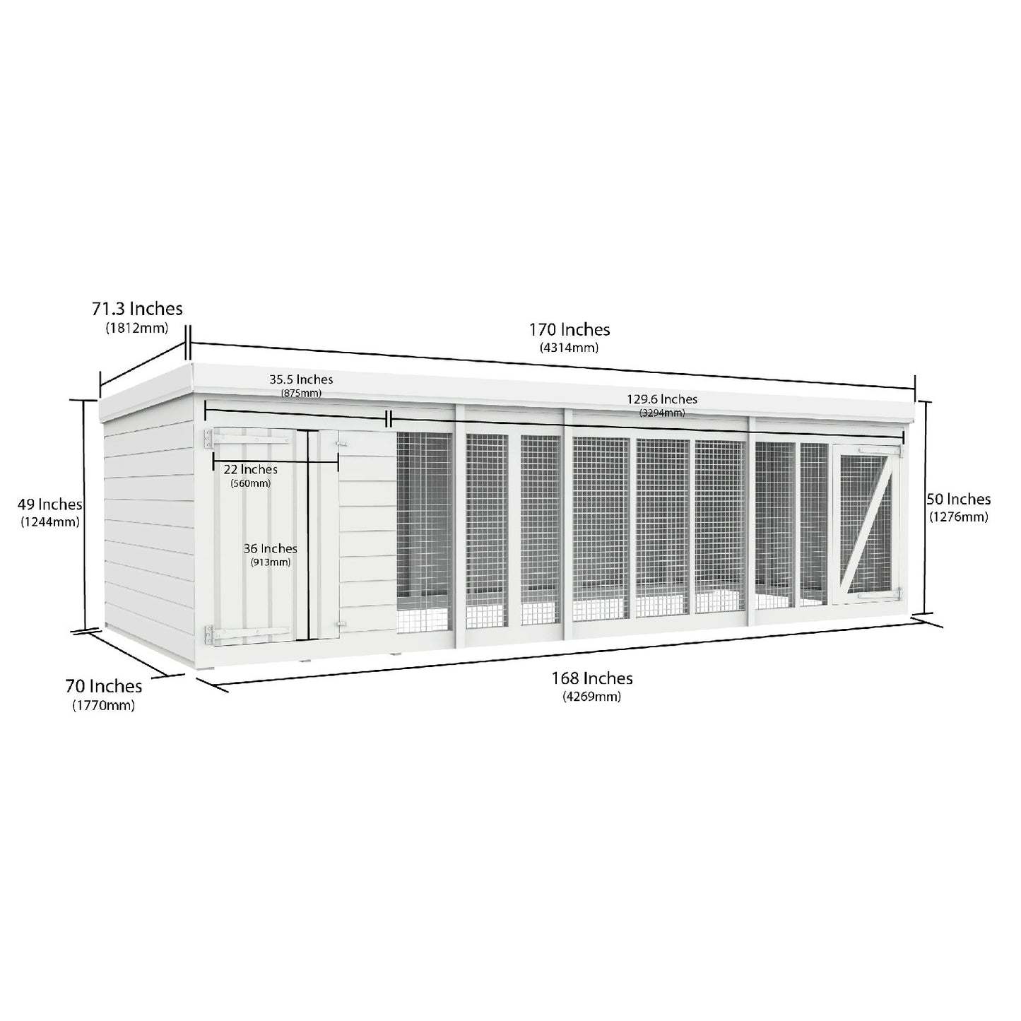 14 x 6 Dog Kennel And Run - view 3