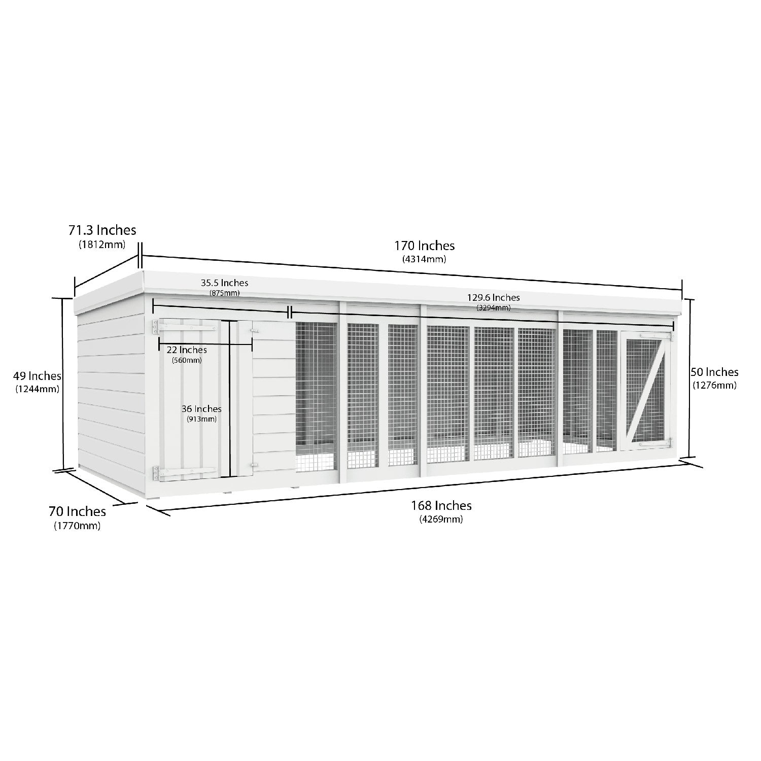 14 x 6 Dog Kennel And Run - view 3