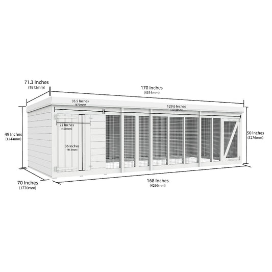 14 x 6 Dog Kennel And Run - view 3