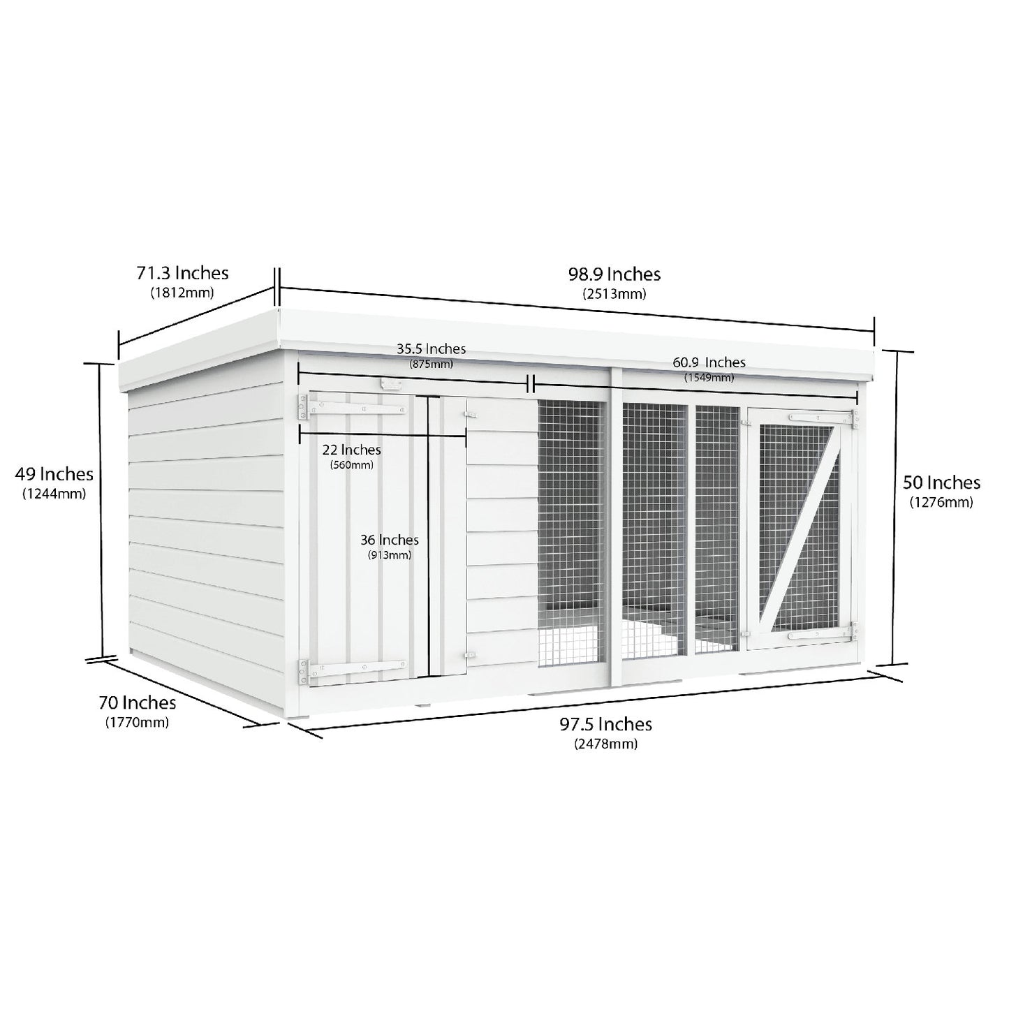 8 x 6 Dog Kennel And Run - view 2