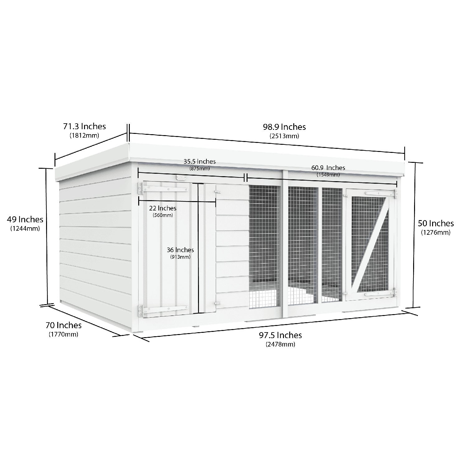8 x 6 Dog Kennel And Run - view 2