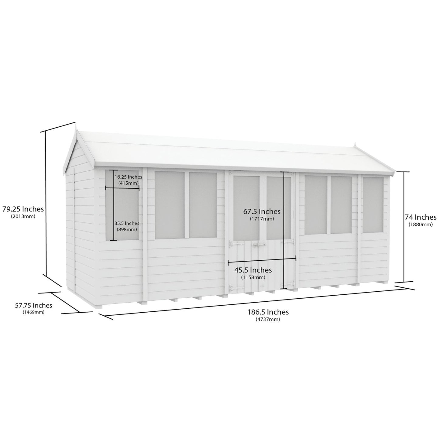 16 x 5 Apex Summer House - view 5